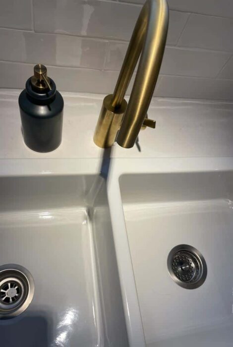 image of newly installed bathroom faucet
